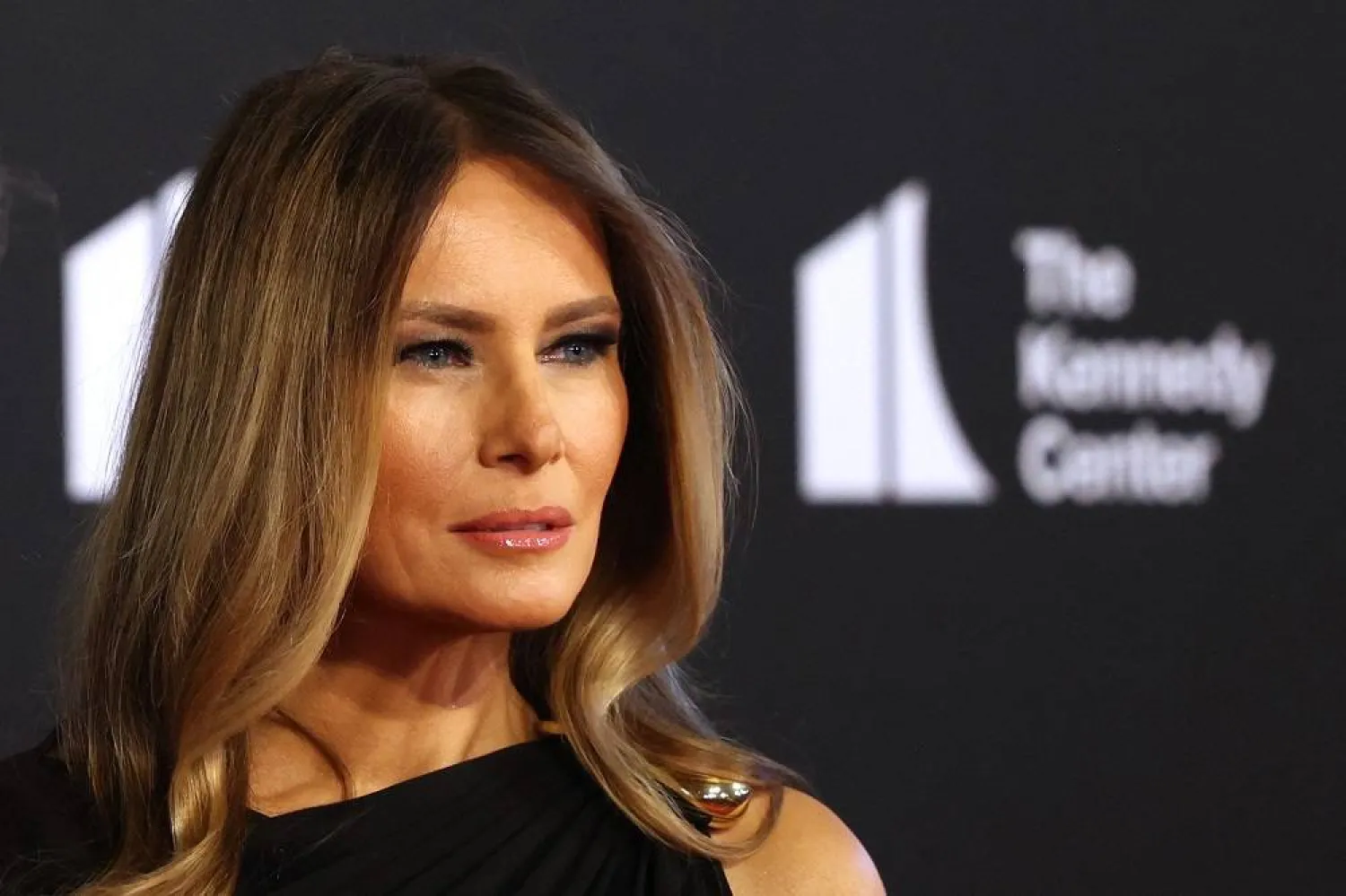 US First Lady Melania Trump arrives to attend the opening night of "Les Miserables" at the Kennedy Center in Washington, DC, on June 11, 2025. (AFP)