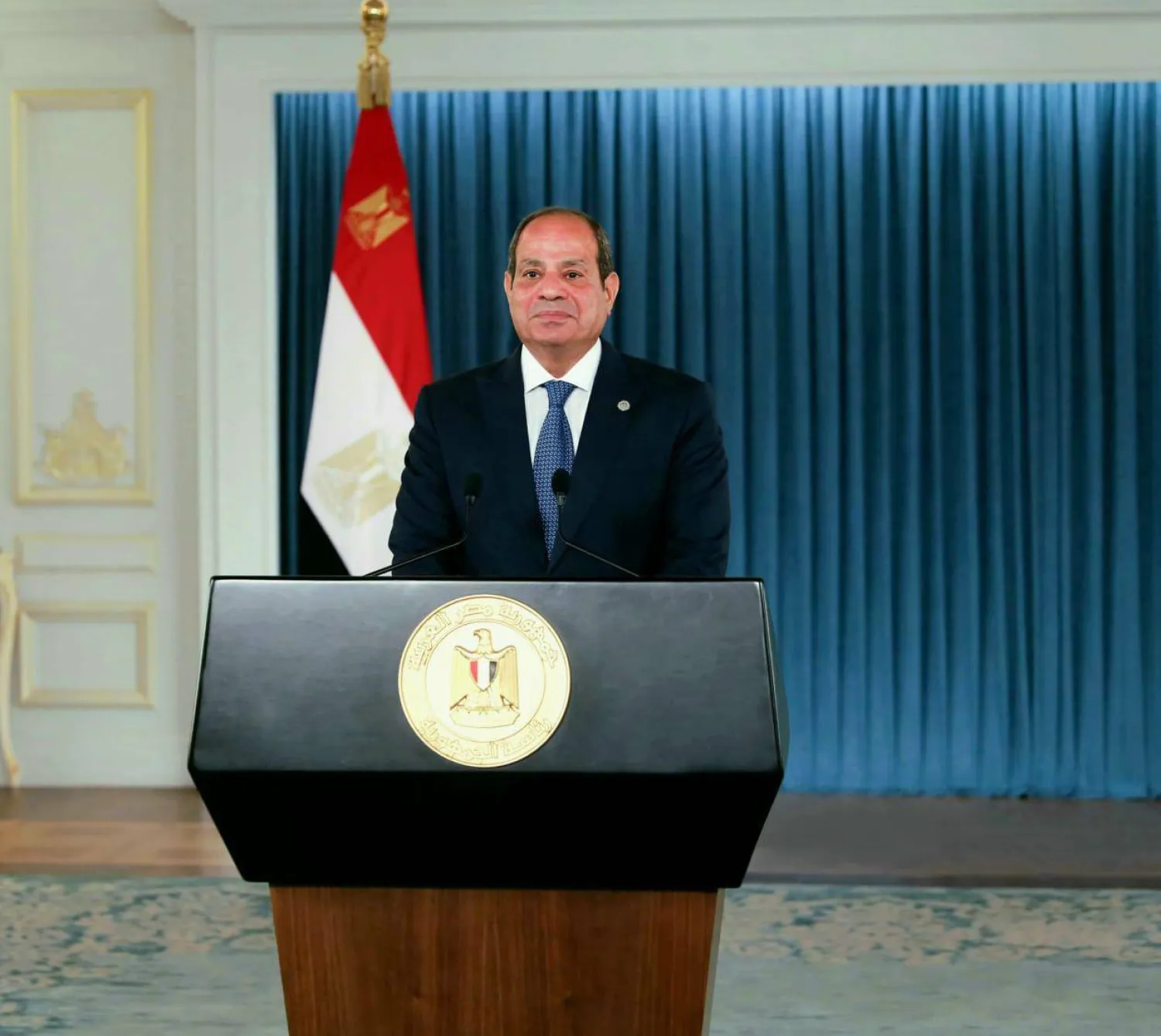 الرئيس المصري عبد الفتاح السيسي خلال كلمته في ذكرى ثورة يوليو (الرئاسة المصرية)