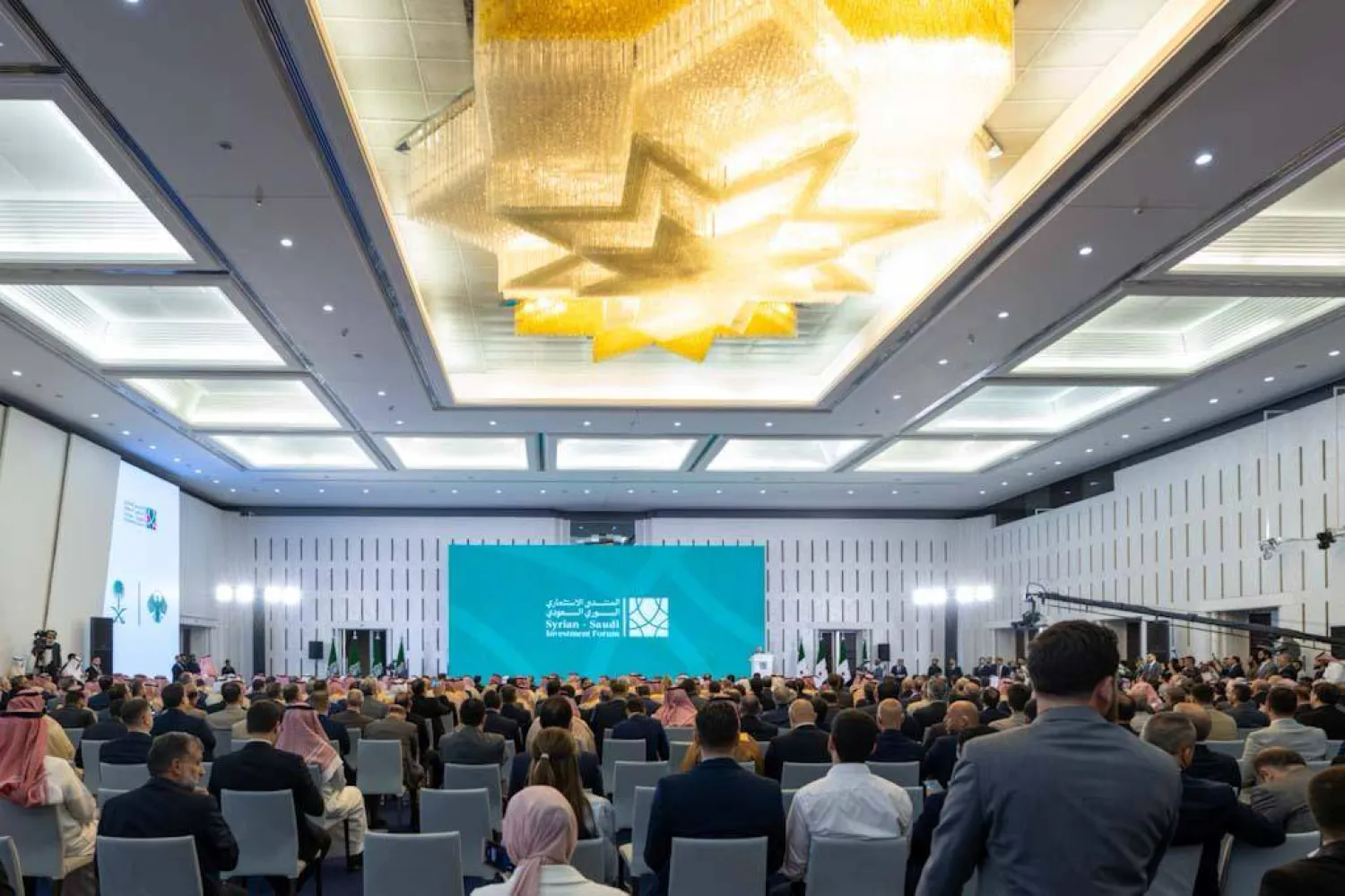 خلال افتتاح «منتدى الاستثمار السوري السعودي 2025» في دمشق (إكس)