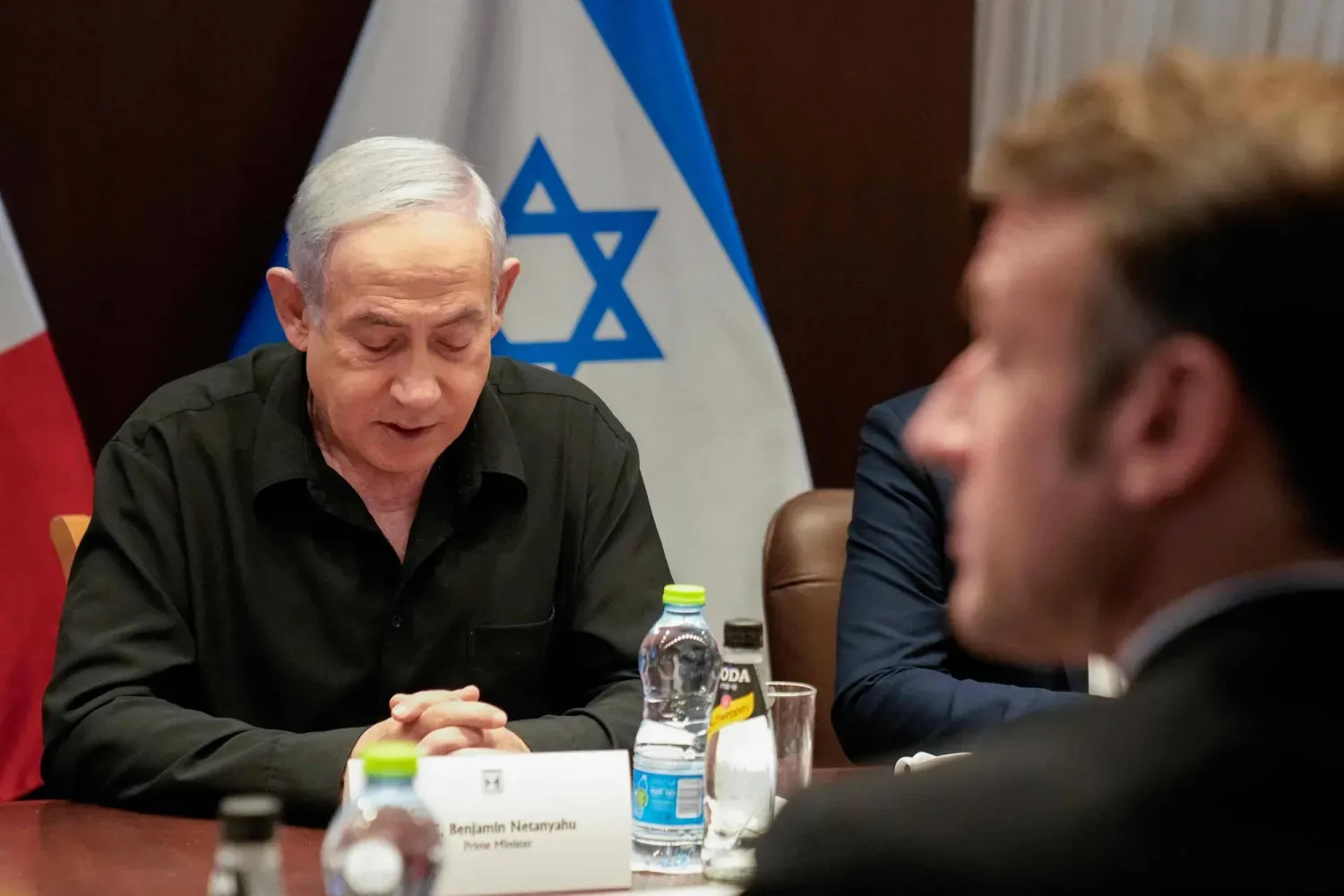 Netanyahu ve Macron'un Kudüs'teki görüşmesinden (Arşiv- AFP)