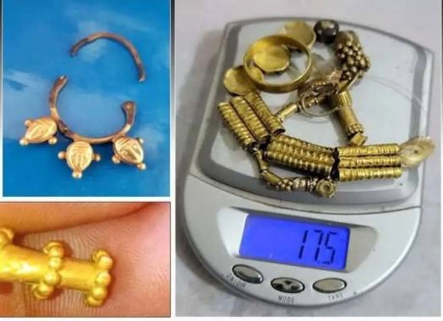 قطع أثرية يمنية عُرضت للبيع في إحدى أسواق مدينة إب (فيسبوك)