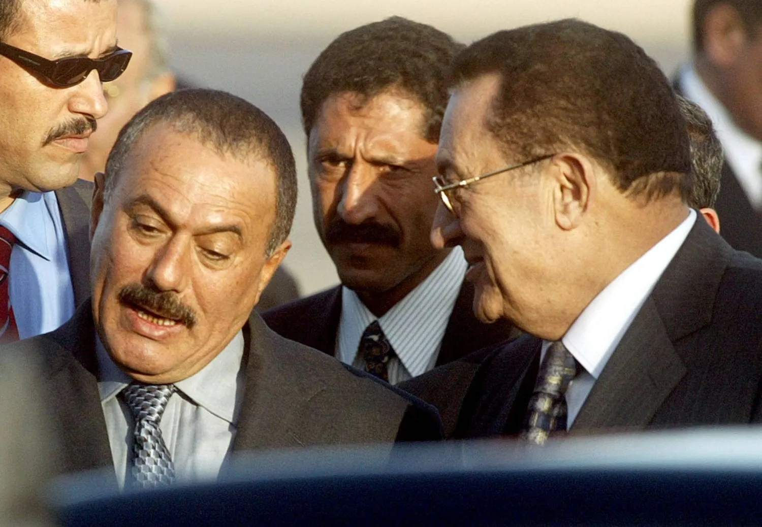 Saleh with Hosni Mubarak in 2003 (AFP) 