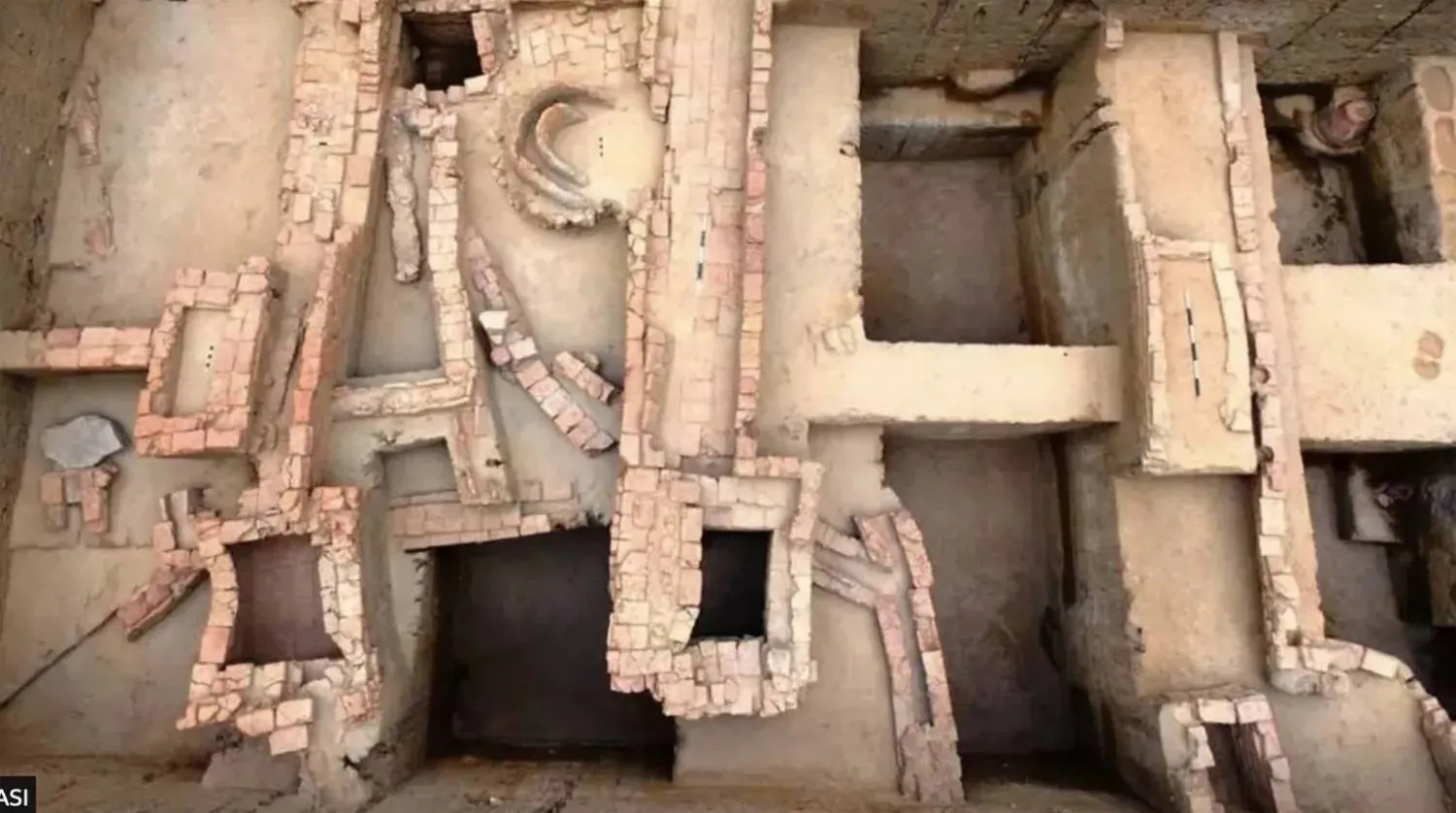 A view of an excavated site in Keeladi. (Archaeological Survey of India) 