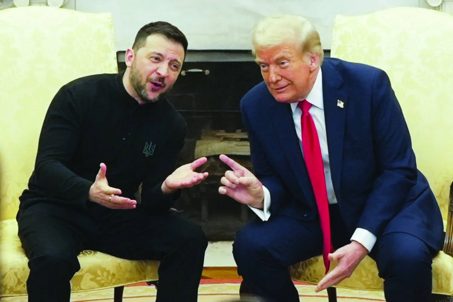 الرئيس الأوكراني فولوديمير زيلينسكي والرئيس الأميركي دونالد ترمب خلال اللقاء العاصف في البيت الأبيض يوم 28 فبراير (أرشيفية - أ.ب)