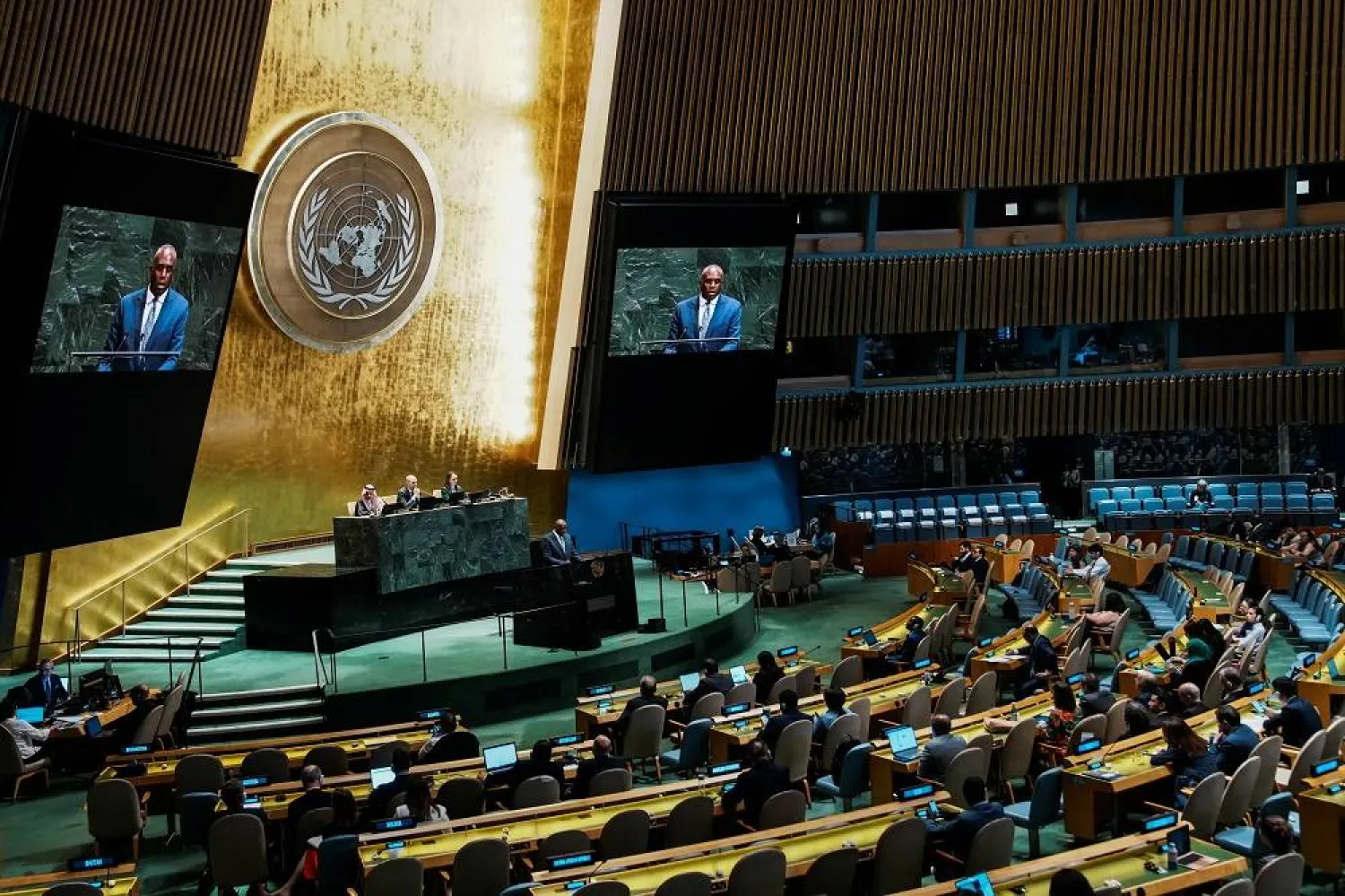 Britain's Foreign Secretary David Lammy addresses during a High-level International Conference for the Peaceful Settlement of the Question of Palestine and the Implementation of the Two-State Solution at UN headquarters in New York City, US, July 29, 2025. (Reuters)