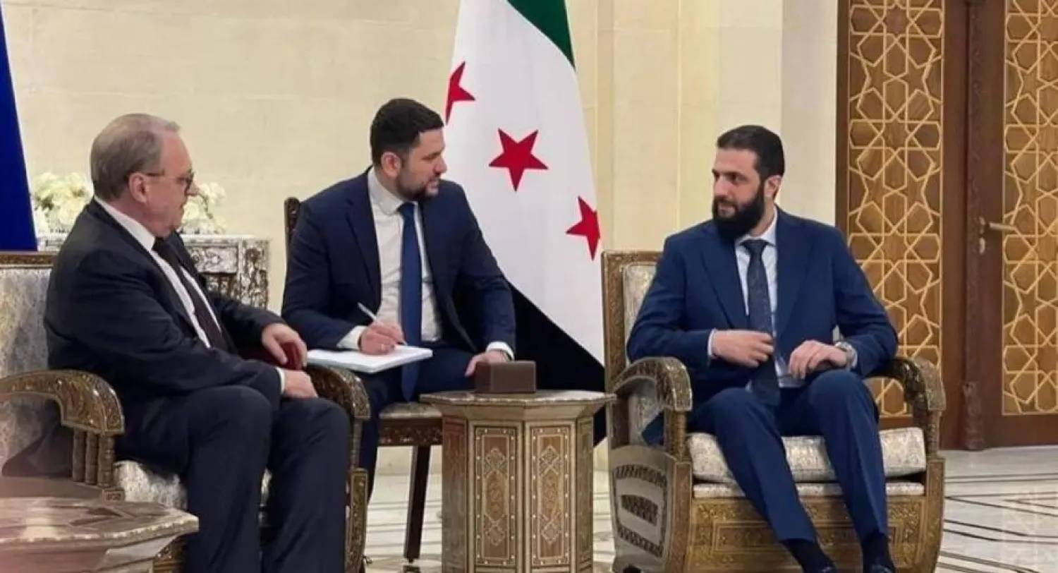 لقاء الرئيس السوري أحمد الشرع مع نائب وزير الخارجية الروسي ميخائيل بوغدانوف في دمشق نهاية يناير (روسيا اليوم)