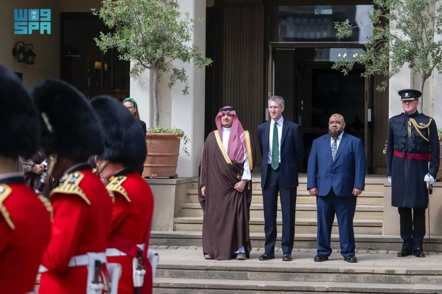 Saudi Minister of Interior Prince Abdulaziz bin Saud bin Naif bin Abdulaziz met with UK Minister of State for Security at the Home Office Dan Jarvis. (SPA)