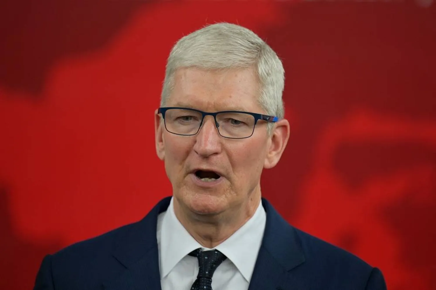 Apple CEO Tim Cook speaks to the press after meeting with Indonesia's President Joko Widodo at the Merdeka Palace in Jakarta on April 17, 2024. (AFP)