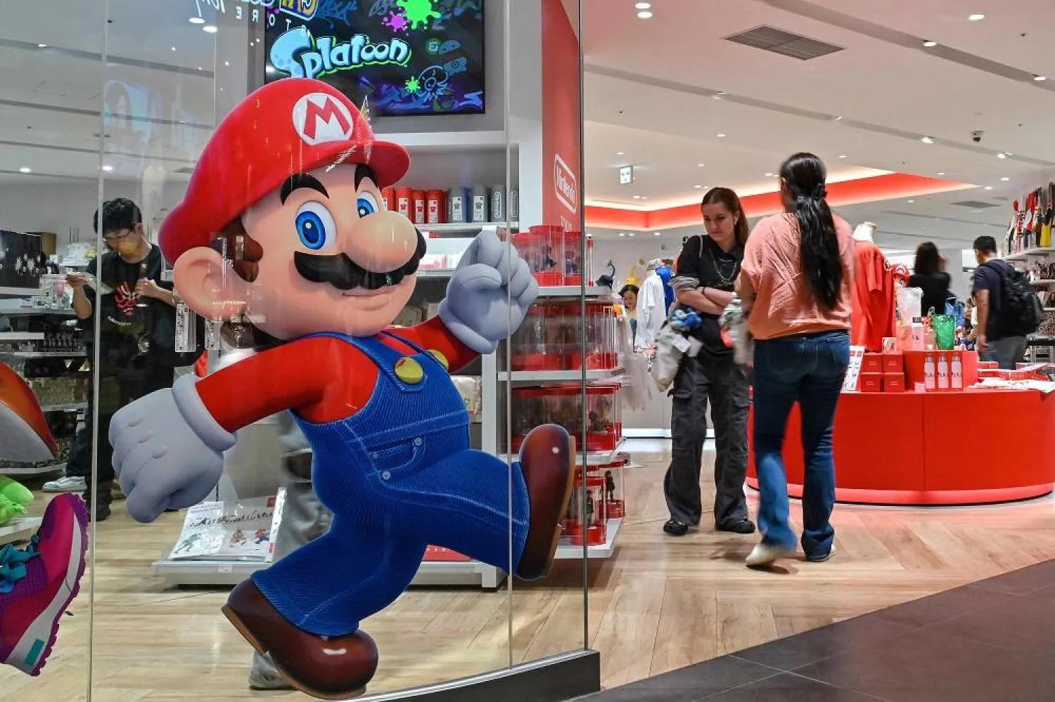 Customers visit a Nintendo store in central Tokyo on August 1, 2025. (AFP)