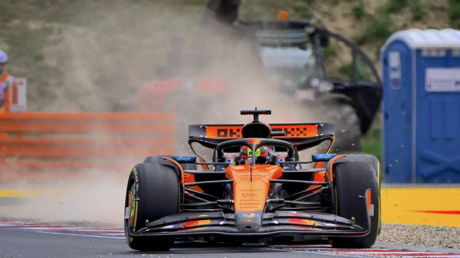 Oscar Piastri comes off second best to his McLaren teammate Lando Norris in Friday practice in Hungary. Ferenc ISZA / AFP
