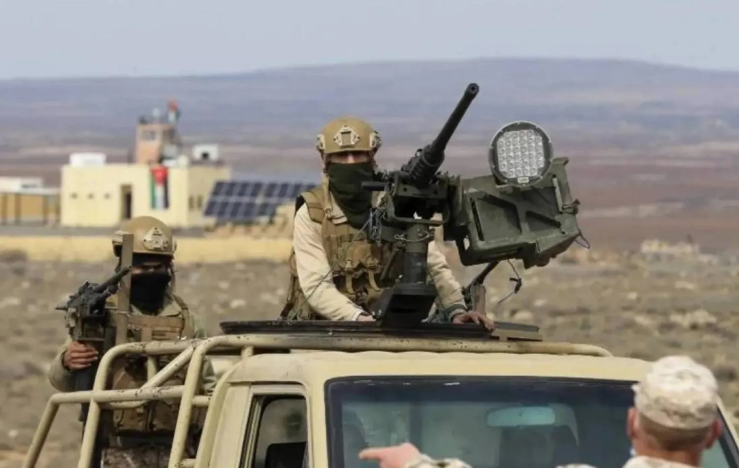 Jordanian soldiers patrol the border with Syria. AP