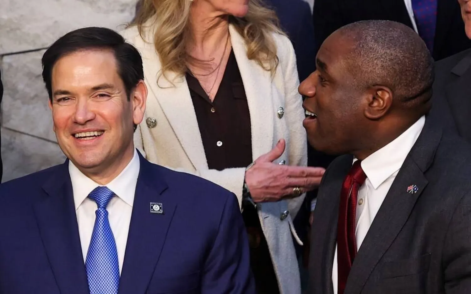 وزير الخارجية الأميركي ماركو روبيو (يسار) ونظيره البريطاني ديفيد لامي (أرشيفية - رويترز)
