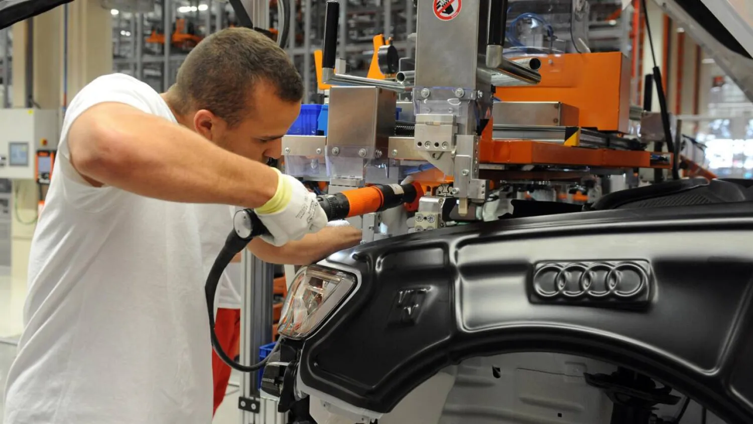 The Hungarian city of Gyor is a prominent auto industry hub, home to more than a dozen suppliers of parts and components. STR / AFP/File
