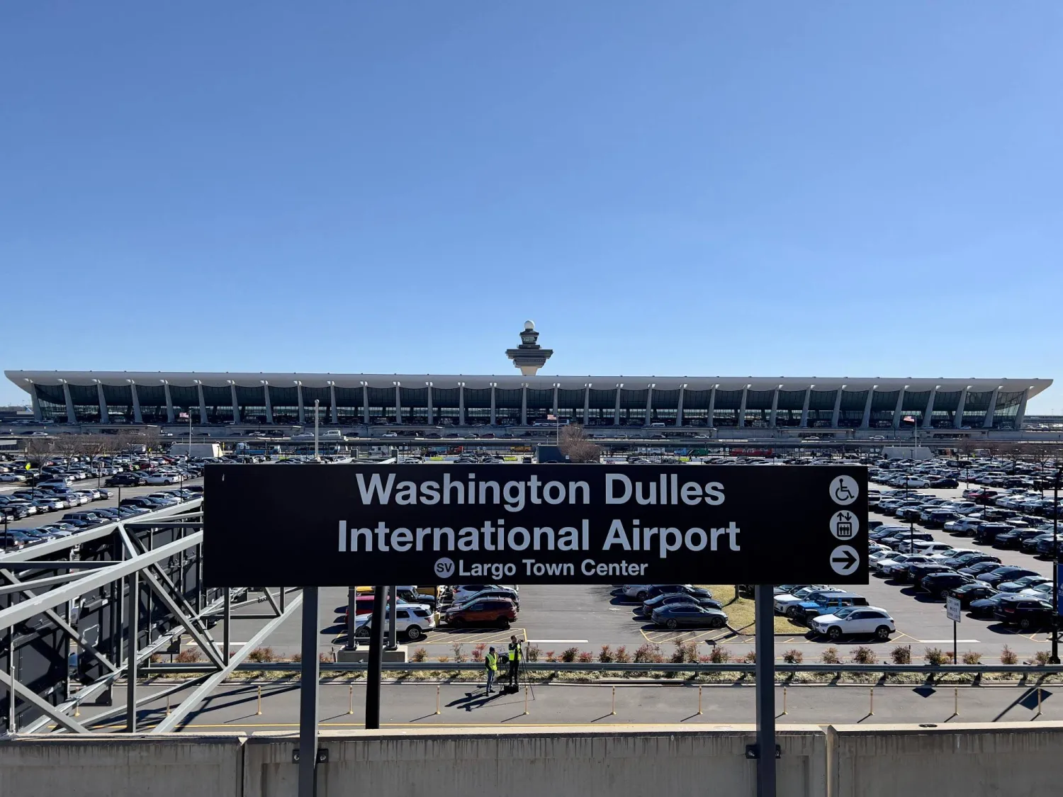(FILES) Washington Dulles International Airport in Dulles, Virginia, on March 15, 2023. (Photo by Daniel SLIM / AFP)
