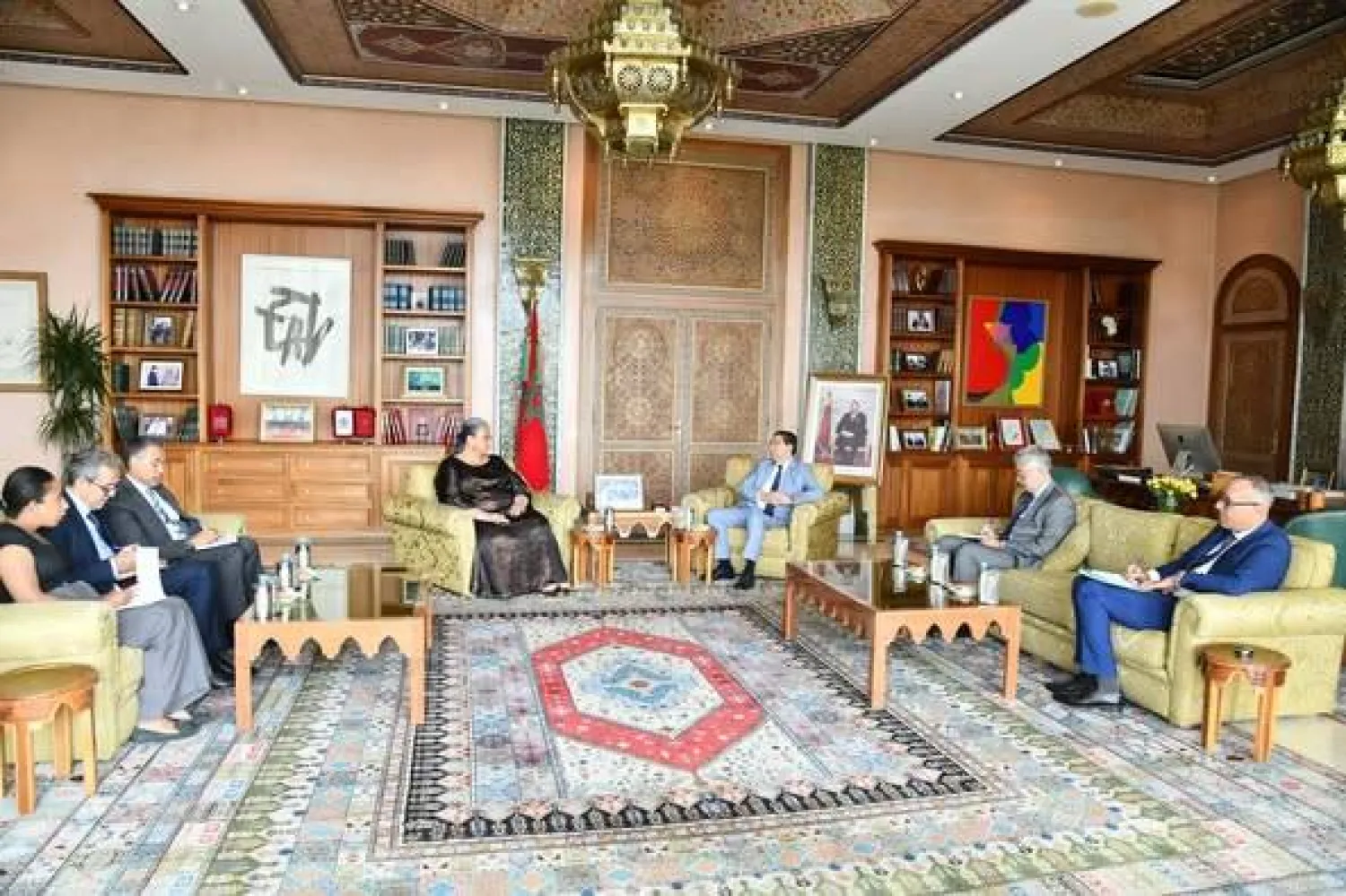 ناصر بوريطة مستقبلاً المبعوثة الأممية إلى ليبيا في الرباط (البعثة الأممية)