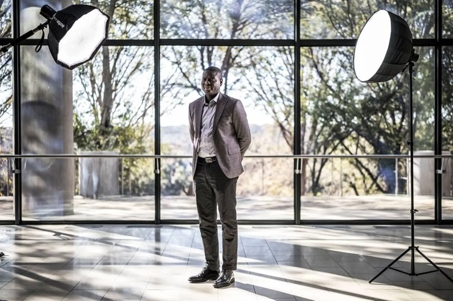 South African Minister of International Relations and Cooperation Ronald Lamola gestures during a portrait session at the Department of International Relations and Cooperation (DIRCO) in Pretoria, on August 5, 2025. (AFP) 
