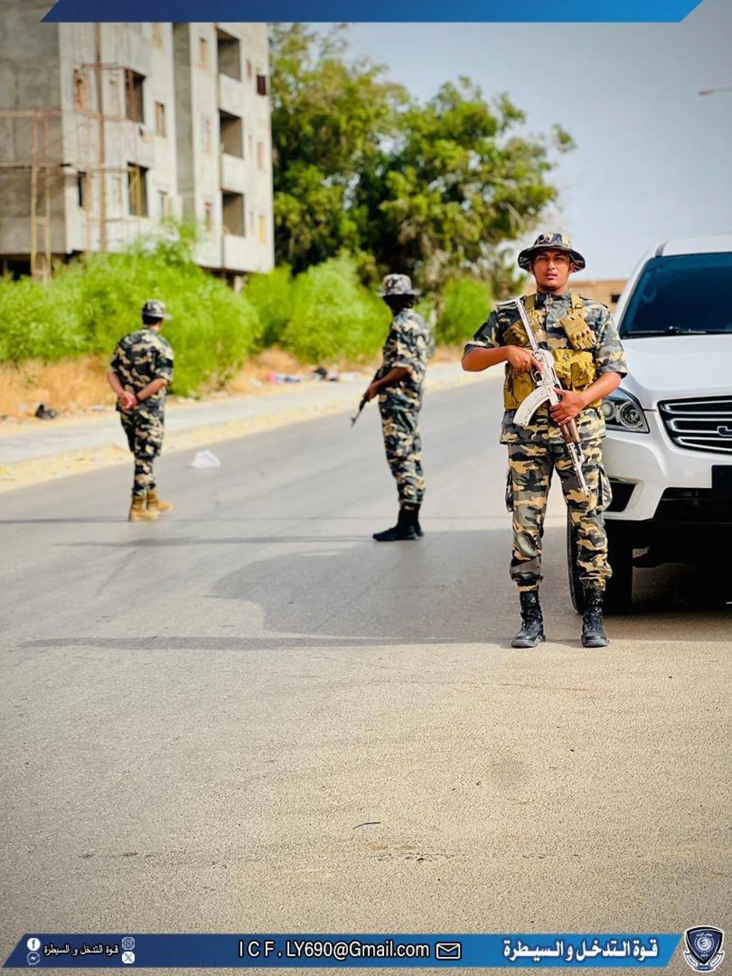 نشر دوريات أمنية في جنزور (قوة التدخل والسيطرة)
