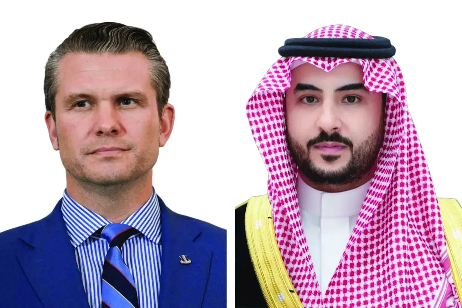 Suudi Savunma Bakanı Prens Halid bin Selman ve ABD'li mevkidaşı Pete Hegseth  (Şarku'l Avsat)