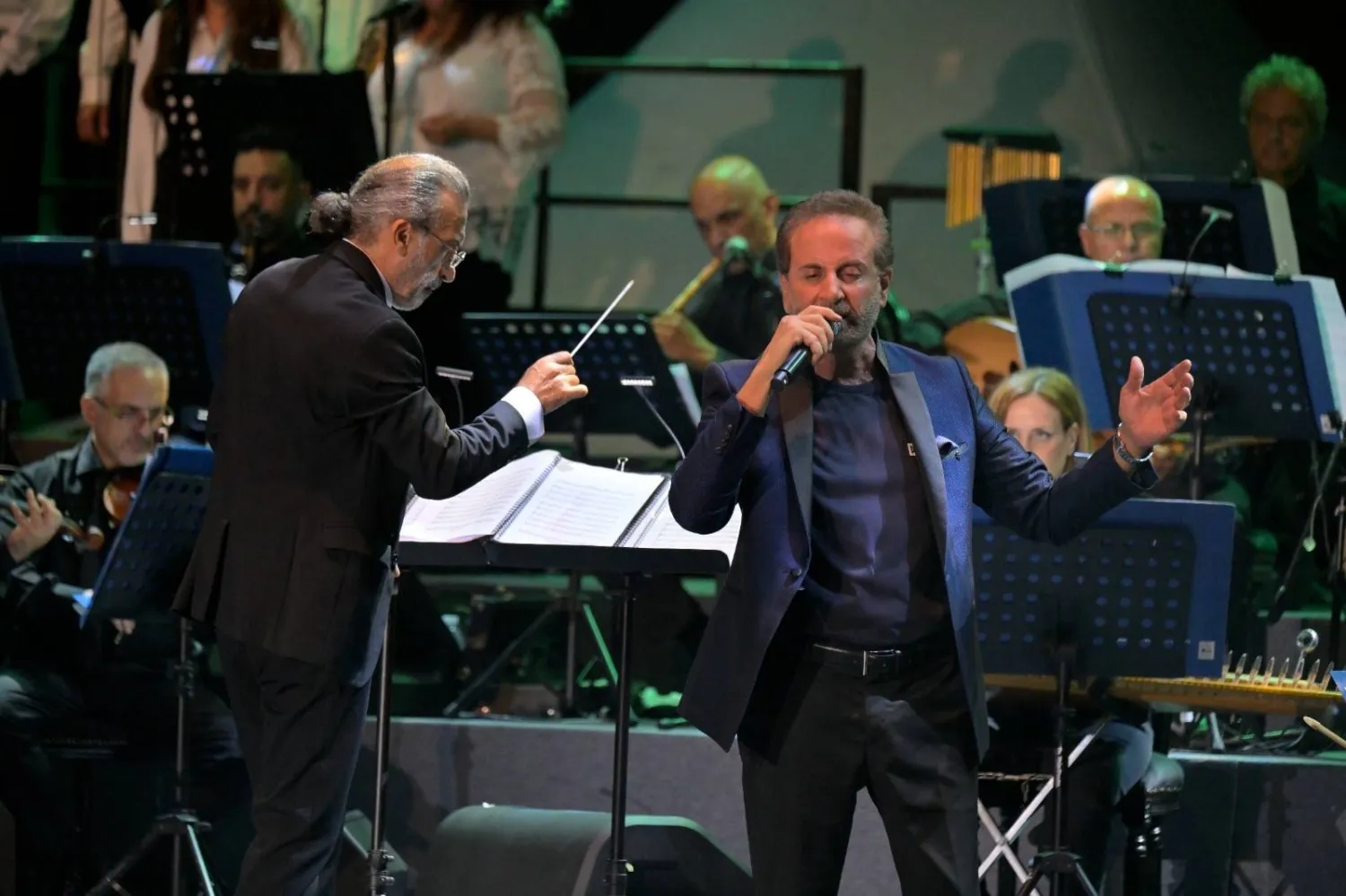 الفنان غسان صليبا أحيا الحفل بقيادة المايسترو أندريه الحاج (الشرق الأوسط)