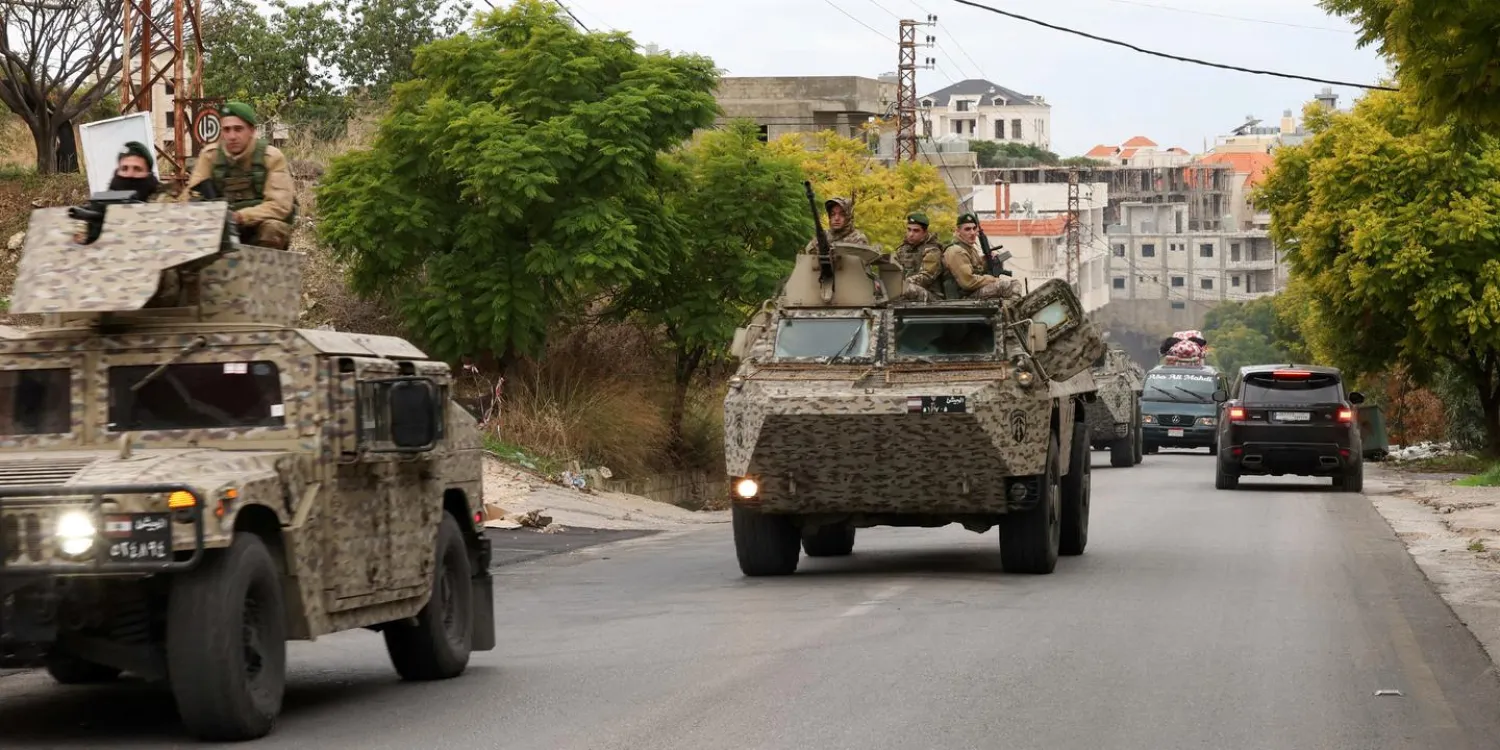 Lebanese army soldiers in Qana, southern Lebanon, November 27, 2024. (Reuters) 