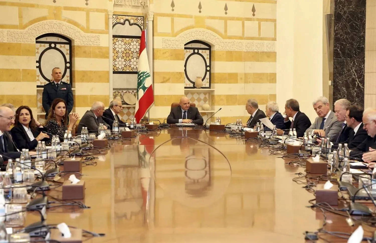 The Lebanese cabinet convened at the Baabda Palace on Thursday (AP) 