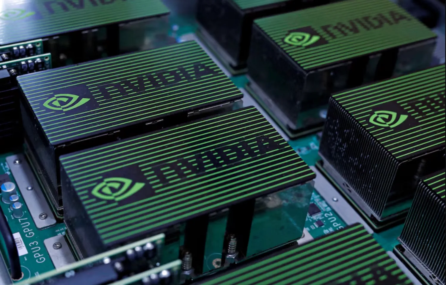 The logo of Nvidia Corporation is seen during the annual Computex computer exhibition in Taipei, Taiwan May 30, 2017. REUTERS/Tyrone Siu/File Photo 