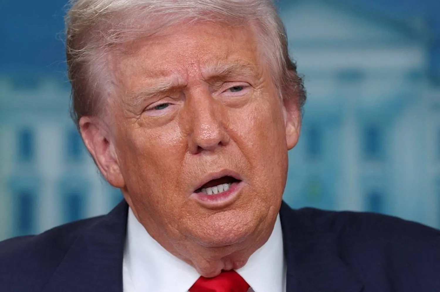 US President Donald Trump speaks to the press about deploying federal law enforcement agents in Washington to bolster the local police presence, in the Press Briefing Room at the White House, in Washington DC, US, August 11, 2025. (Reuters)