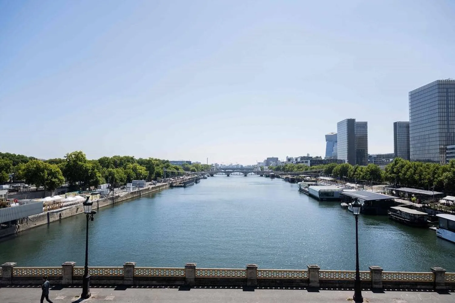 This photograph shows a view of the Seine river in Paris on August 11, 2025, amid a heatwave in Europe. (AFP)