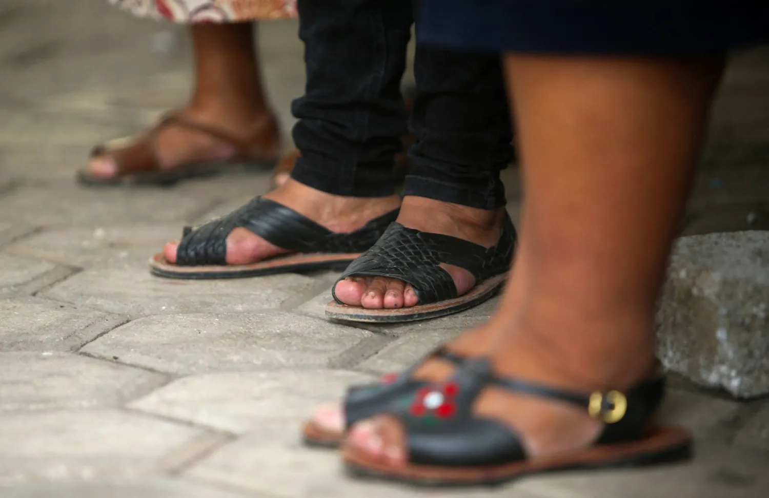 People wear traditional Indigenous sandals in Villa Hidalgo Yalalag, in Villa Hidalgo Yalalag, Oaxaca, Mexico, August 9, 2025.  REUTERS/Jorge Luis Plata