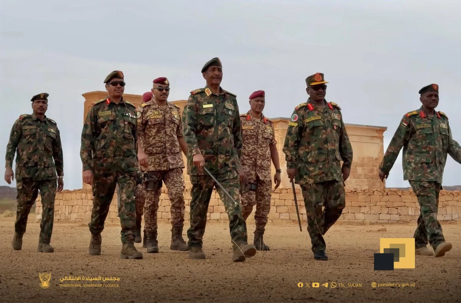 رئيس مجلس السيادة السوداني في منطقة المصورات شمال البلاد (صفحة مجلس السيادة - فيسبوك)