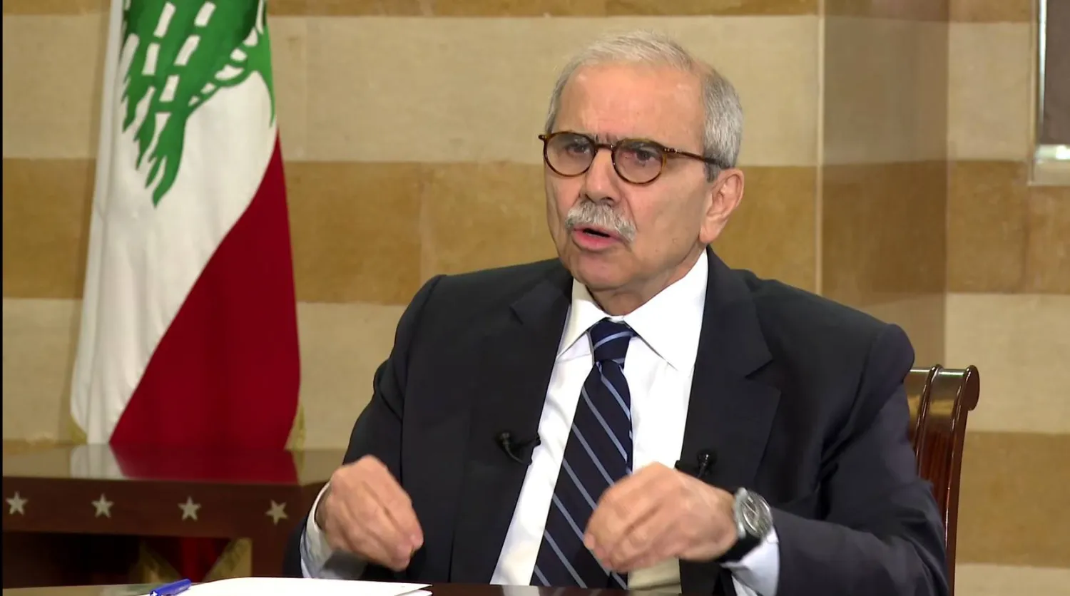 رئيس الوزراء اللبناني نواف سلام خلال المقابلة مع «الشرق الأوسط»