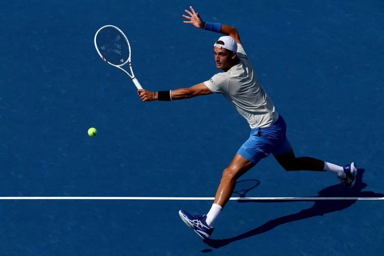 Terence Atmane of France comes to the net for a ball while playing Jannik Sinner of Italy during the semi-final of the Cincinnati Open at Lindner Family Tennis Center on August 16, 2025 in Mason, Ohio. (Getty Images/AFP) 