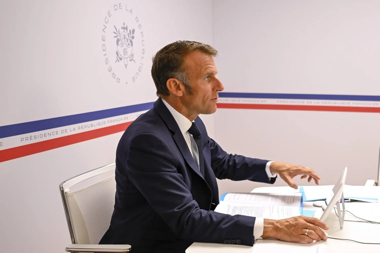 الرئيس الفرنسي إيمانويل ماكرون (أ.ب)