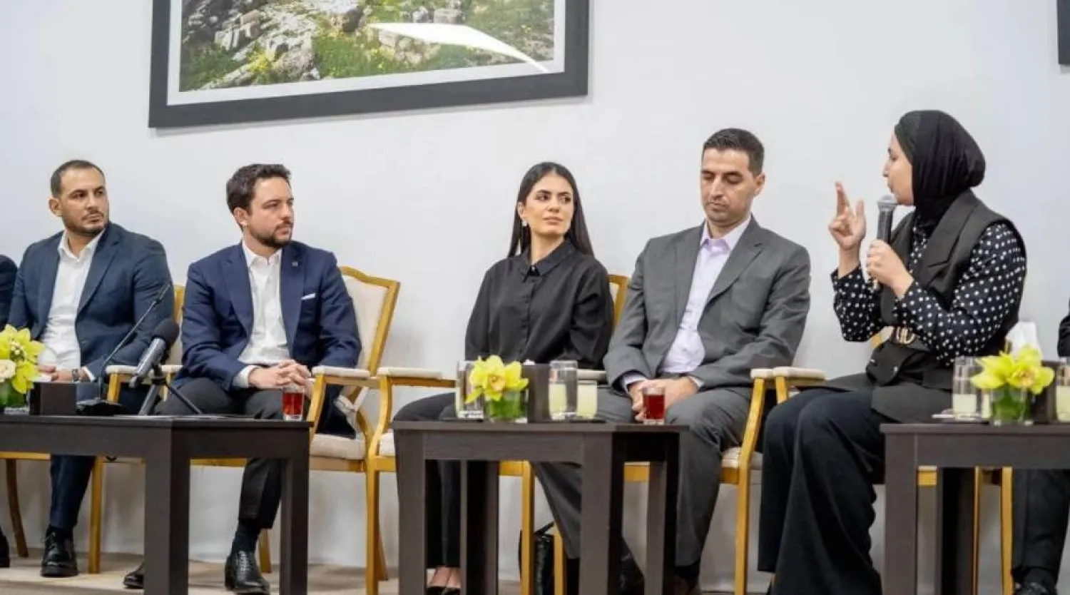 Jordan’s Crown Prince Al Hussein bin Abdullah during a meeting with youth from Irbid Governorate 