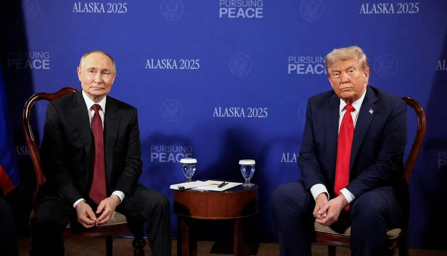 US President Donald Trump meets Russian President Vladimir Putin, to negotiate for an end to the war in Ukraine, in Anchorage, Alaska, US, August 15, 2025. (Reuters) 