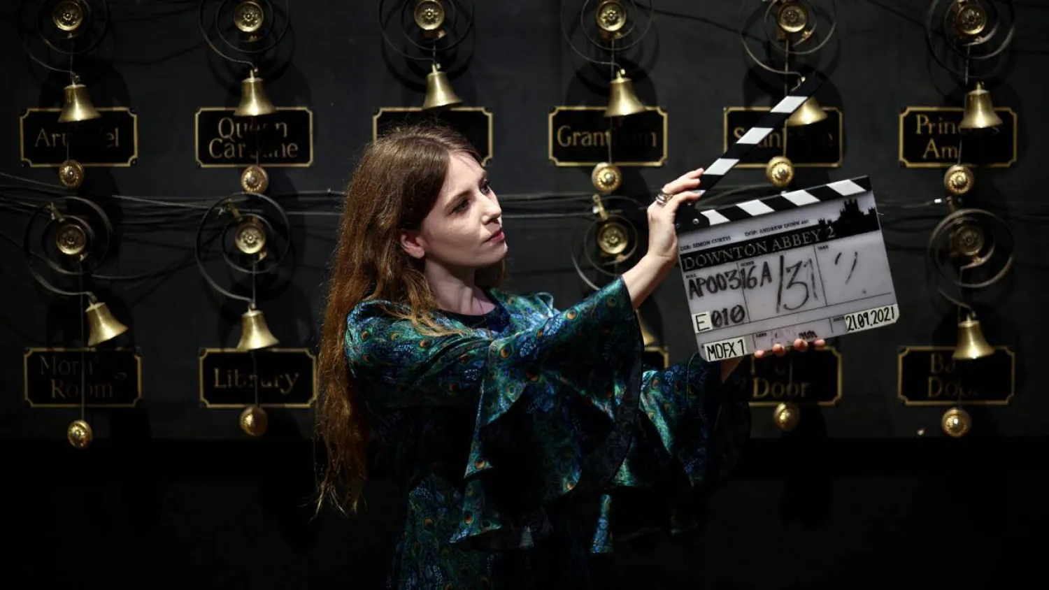 A clapper board used in the production of the film 'Downton Abbey: A New Era'. HENRY NICHOLLS / AFP
