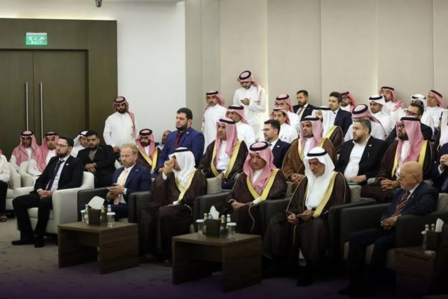 Officials are seen at Monday's meeting. (SANA)