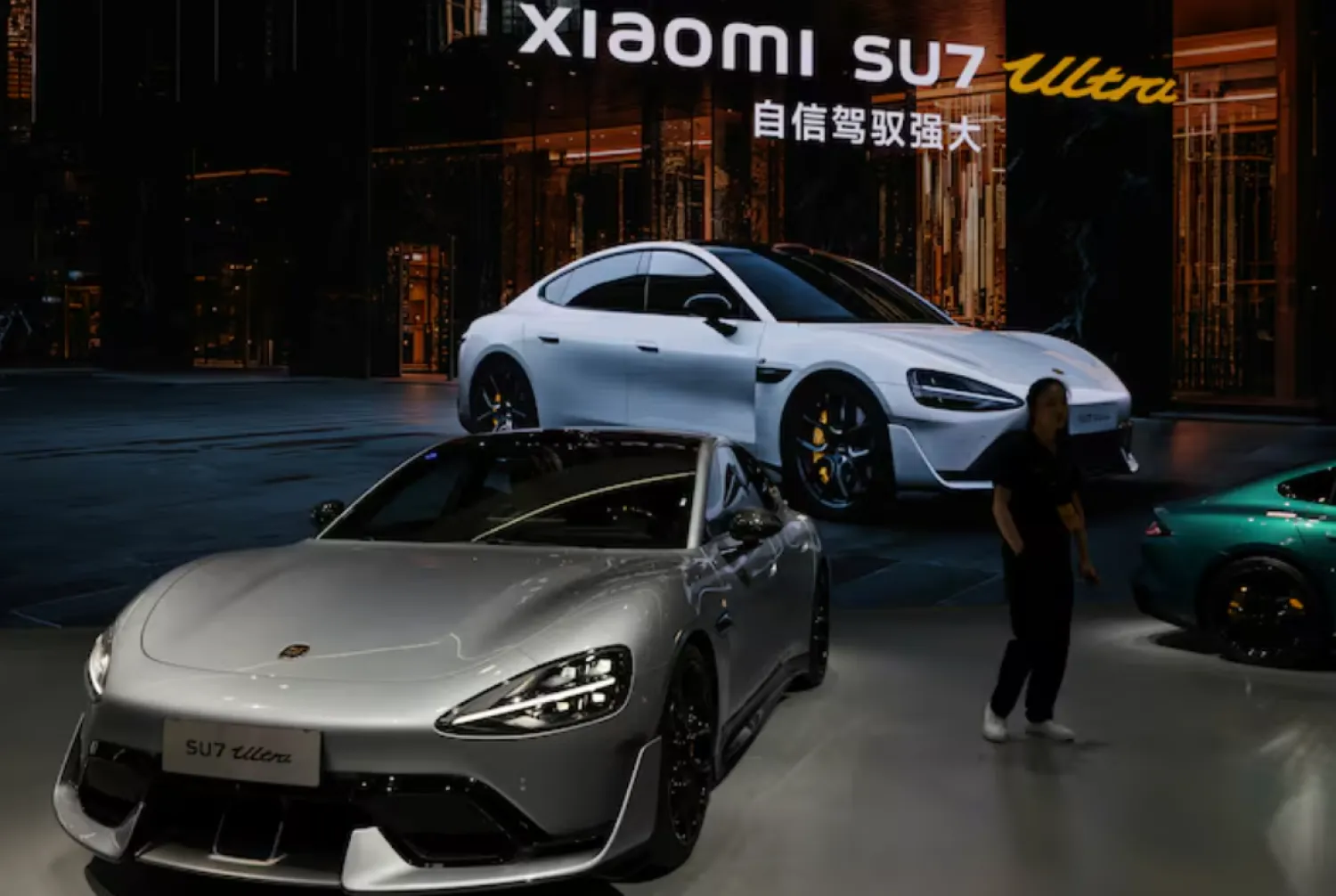 A Xiaomi SU7 Ultra electric vehicle (EV) is displayed during a media day for the Auto Shanghai show in Shanghai, China April 23, 2025. REUTERS/Go Nakamura/File Photo 