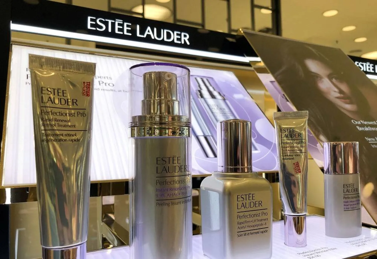 An Estee Lauder cosmetics counter is seen in Los Angeles, California, US, August 19, 2019. (Reuters)