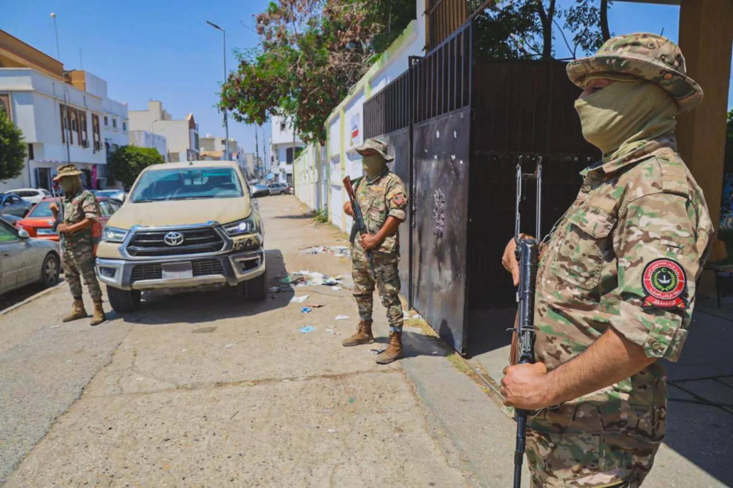 عناصر تابعة للتشكيل المسلح (444) خلال عملية تأمين الانتخابات البلدية في العاصمة طرابلس (الصفحة الرسمية للتشكيل)