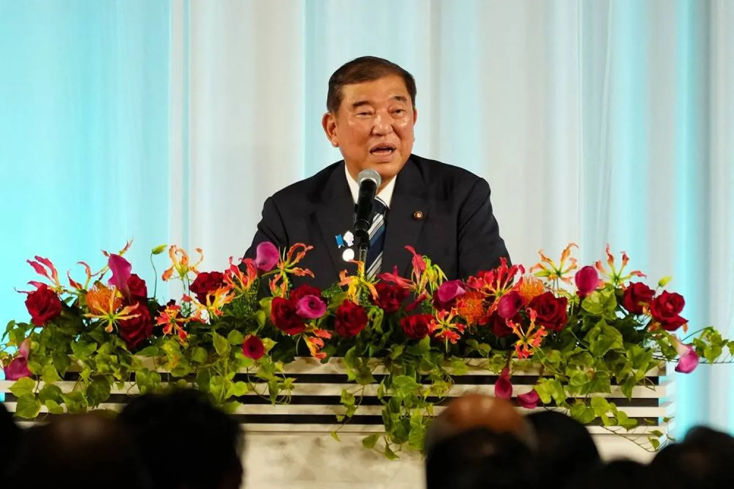  Japanese Prime Minister Shigeru Ishiba delivers a speech during the welcome reception for the 9th Tokyo International Conference on African Development (TICAD 9) in Yokohama, Kanagawa prefecture, south of Tokyo on August 20, 2025. (AFP) 
