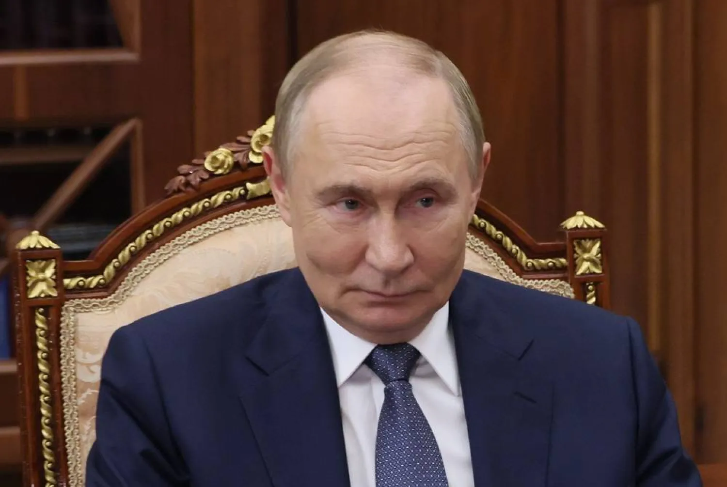 Russian President Vladimir Putin meets with Acting Governor of the Jewish Autonomous Region Maria Kostyuk at the Kremlin in Moscow, Russia, 20 August 2025. (EPA/Vyacheslav Prokofyev / Sputnik / Kremlin Pool)