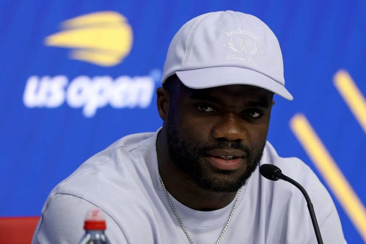 Frances Tiafoe of United States fields questions during Media Day ahead of the US Open at USTA Billie Jean King National Tennis Center on August 20, 2025 in New York City. (Getty Images/AFP) 