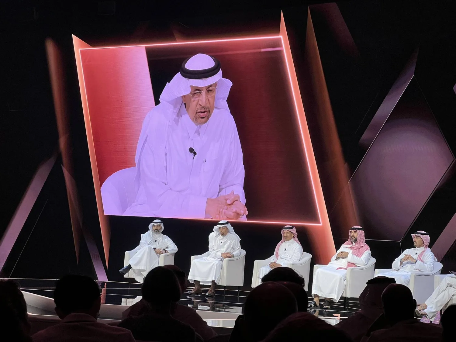 وزير الاستثمار السعودي خالد الفالح خلال حديثه في مؤتمر الرياضة العالمية الجديدة (الشرق الأوسط)