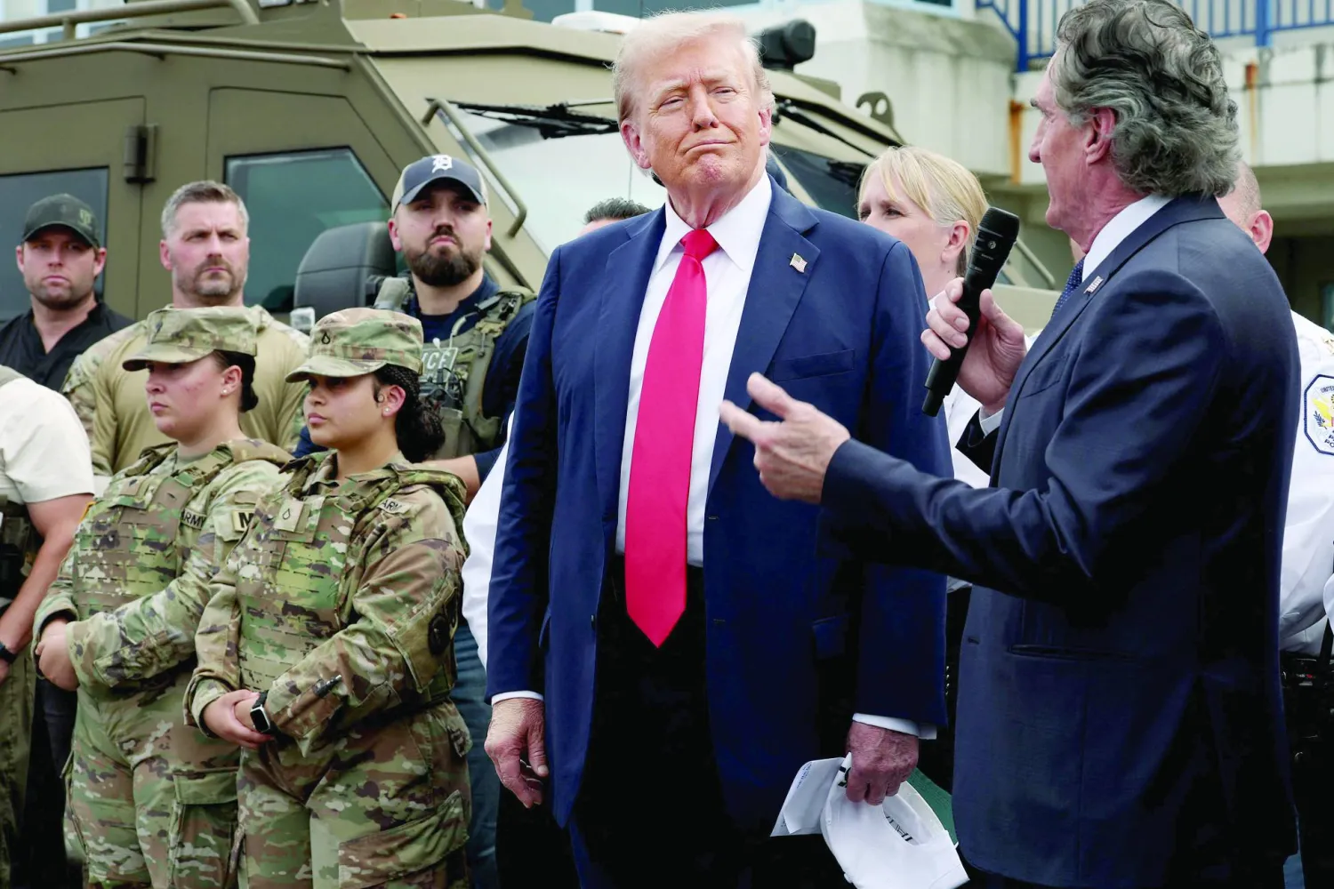 ترمب يزور مقر العمليات في واشنطن 21 أغسطس 2025 (أ.ف.ب)