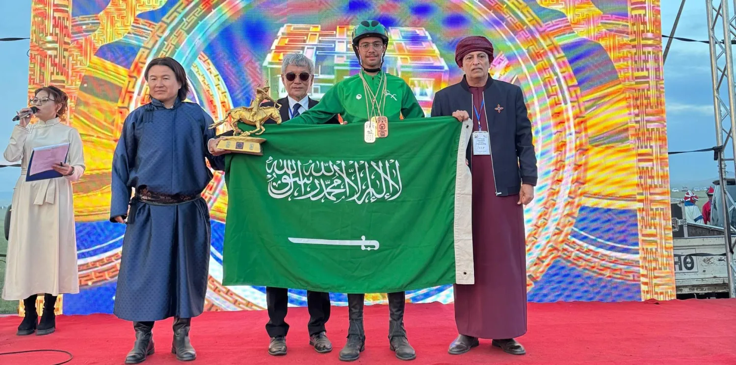 التميمي خلال التتويج (الشرق الأوسط)