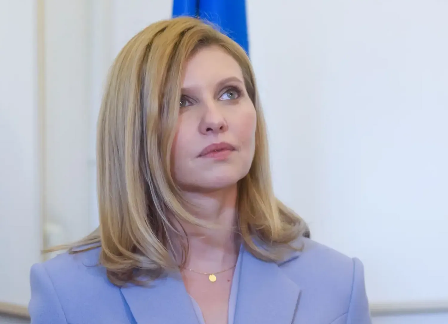 السيدة الأولى لأوكرانيا أولينا زيلينسكا تزور متحف الاحتلال اللاتفي مع زوجها في ريغا… لاتفيا 16 أكتوبر 2019 (أرشيفية - أ.ف.ب)