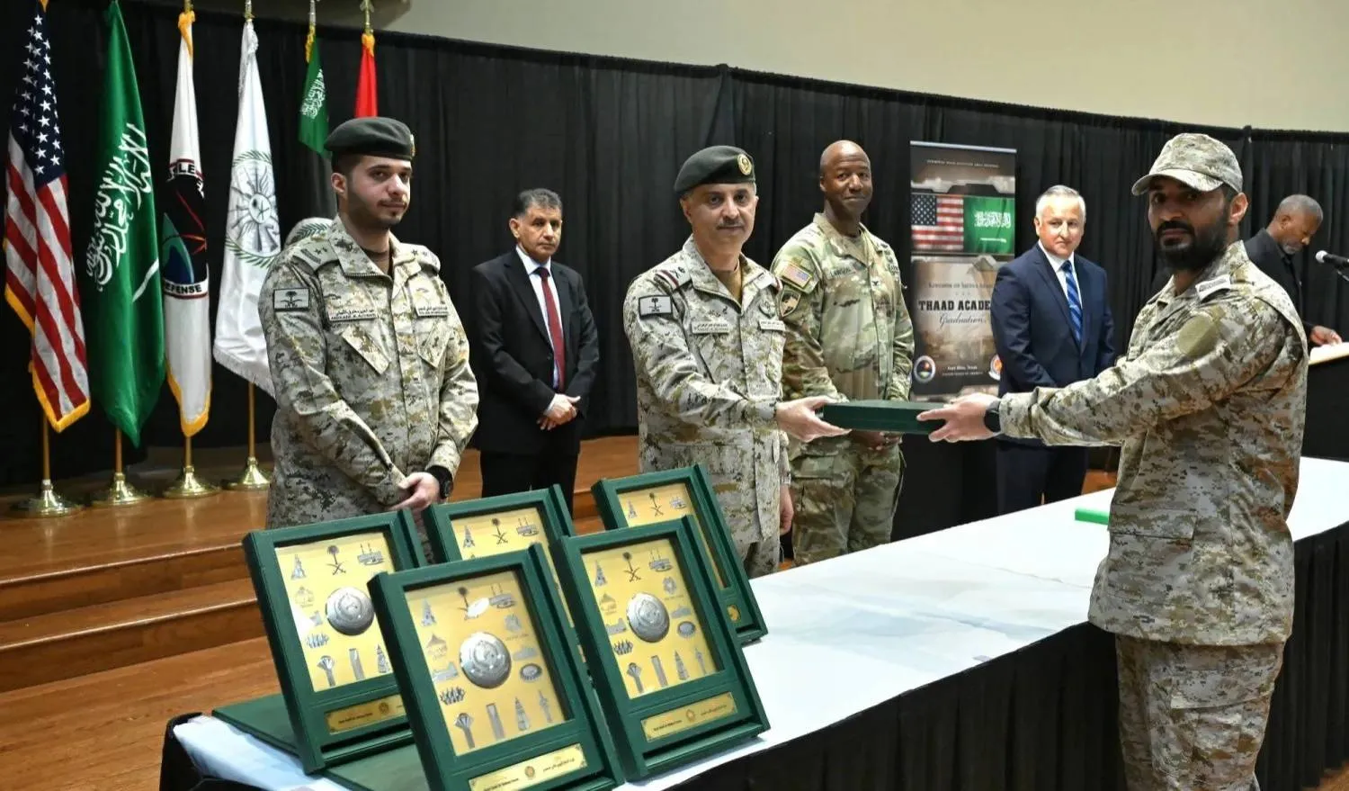 Major General Khalid al-Zahrani honors graduates during a ceremony at Fort Bliss US Army base (SPA) 