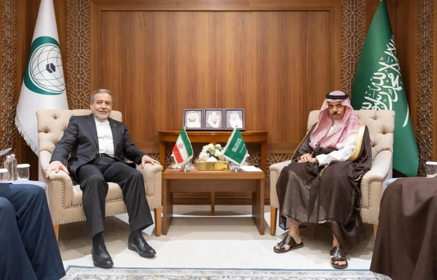 Minister of Foreign Affairs Prince Faisal bin Farhan bin Abdullah holding talks with Iranian Minister of Foreign Affairs Seyed Abbas Araghchi - SPA
