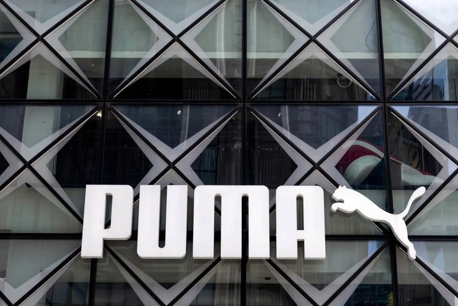 A view of a logo at the Puma flagship store in New York City, US, July 16, 2025. (Reuters)